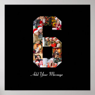 Poster Collage photo numéro 6 en noir et blanc