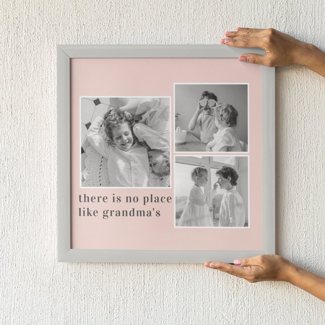 Poster Collage Photo Pastel Pink Meilleur grand-mère Pois (Créateur téléchargé)