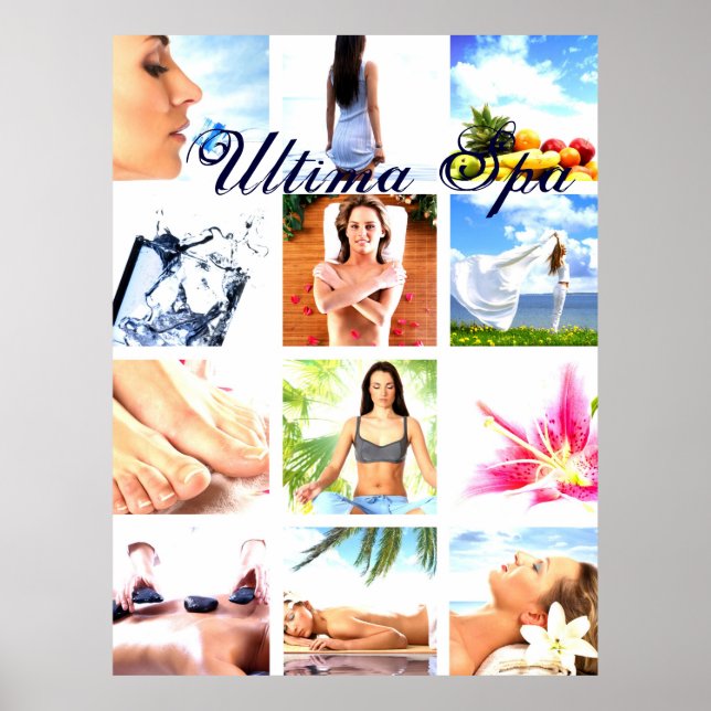 Poster collage photo personnalisable spa et beauté (Devant)