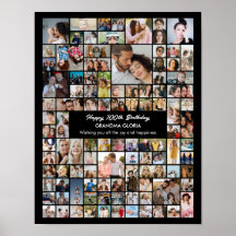 Collage photo personnalisé 100 photos 100e anniver