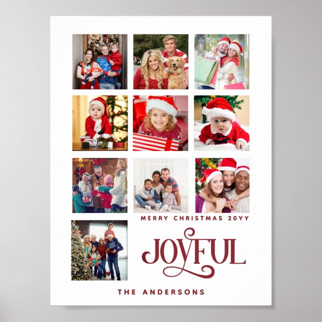 Poster Collage photo personnalisé 9 Joyeux Noël (Devant)