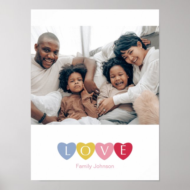 Poster Collage photo personnalisé amour famille simple (Devant)
