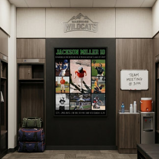 Poster Collage photo personnalisé de baseball pour finiss