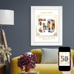 Poster Collage photo personnalisé du cinquantième Mariage