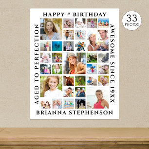 Poster Collage photo personnalisé pour 33 ans d'anniversa