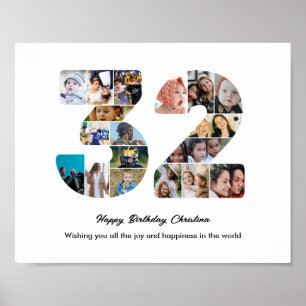 Poster Collage photo pour la 32e fête d'anniversaire Numé