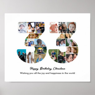 Poster Collage photo pour la 33e fête d'anniversaire Numé