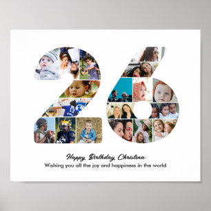 Poster Collage photo pour la fête des 26 ans Numéro 26