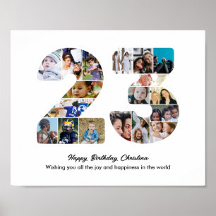 Poster Collage photo pour la fête du 23e anniversaire Num