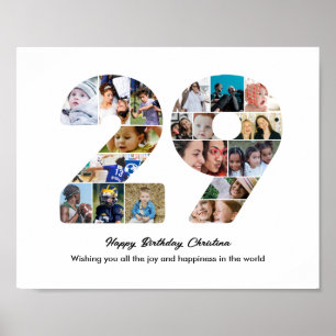 Poster Collage photo pour la fête du 29e anniversaire
