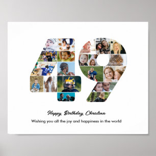 Poster Collage photo pour la fête du 49e anniversaire Num