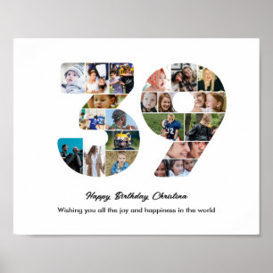 Poster Collage photo pour les 39 ans numéro 39
