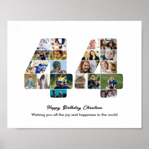 Poster Collage photo pour les 44 ans numéro 44