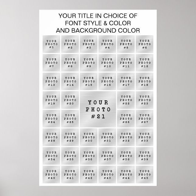 Poster Collage photo simple 45 Couleur et texte personnal (Devant)