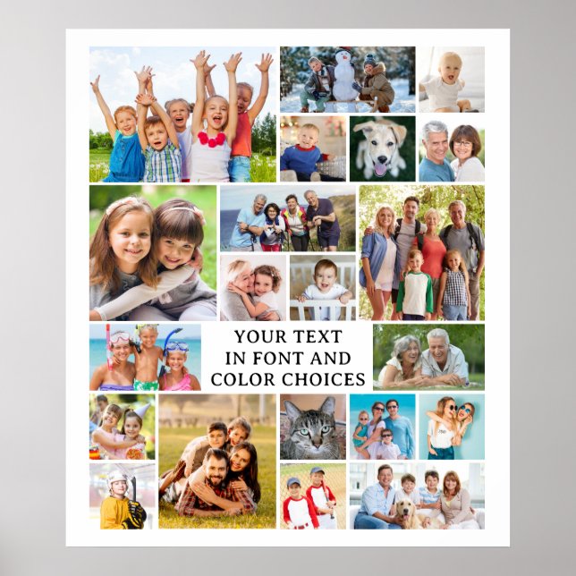 Poster Collage photo simple de 21 personnalisé avec coule (Devant)
