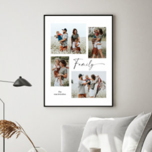 Poster Collage photo simple Famille noire et blanche