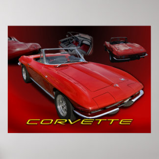 Poster Collage Red Vette
