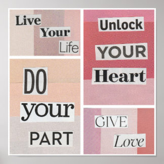 Poster Collage rose