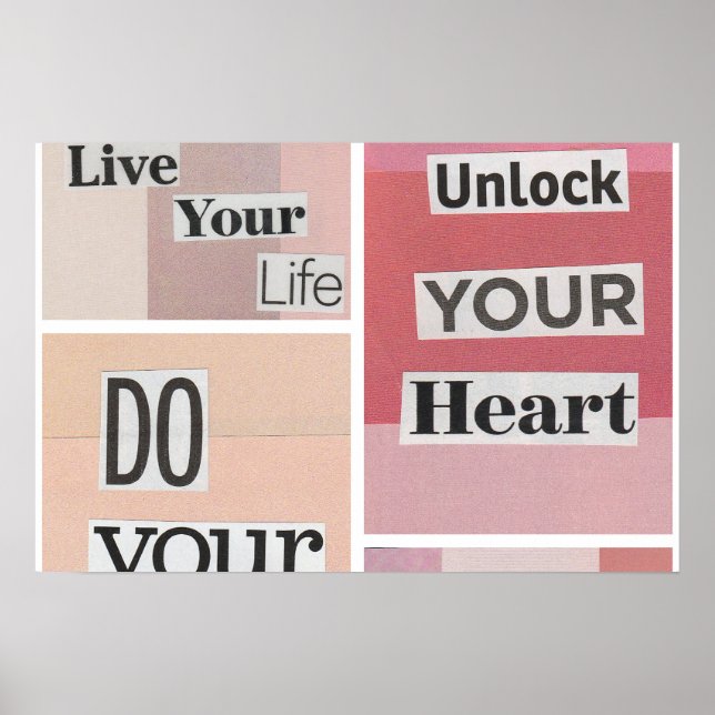 Poster Collage rose (Devant)