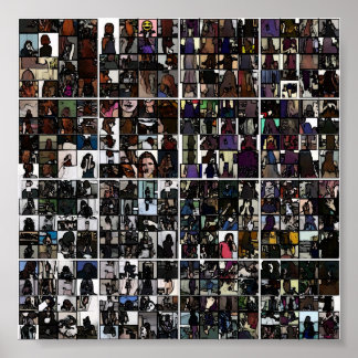 Poster Collage sans visage massif