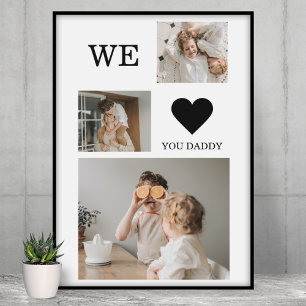 Poster Collage tendance Photo & We Love You Daddy Cadeau