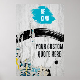 Poster Collage urbain papier déchiré avec devis