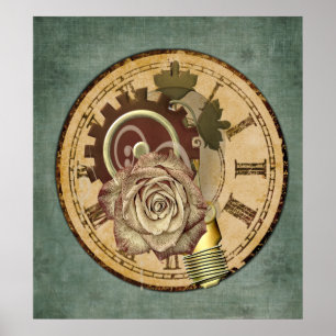 Poster Collage vintage d'horloge