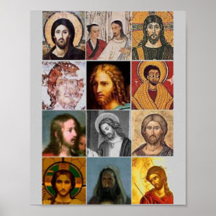 Poster Collage vintage du Saint-Jésus Christ, notre sauve