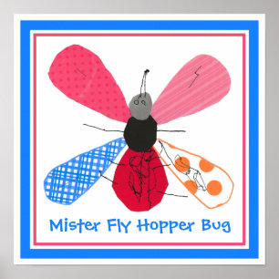 Poster Collage Whimsical Bug Art par 4 Ans Nathaniel