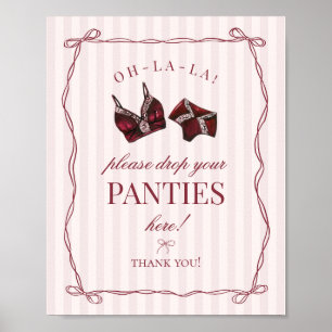 Poster Collants de Demoiselle d'Honneur Rouge Bourgogne S