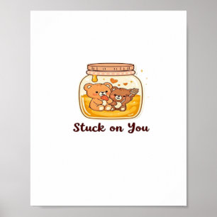 Poster Collé sur toi Simple Amour Esthétique 