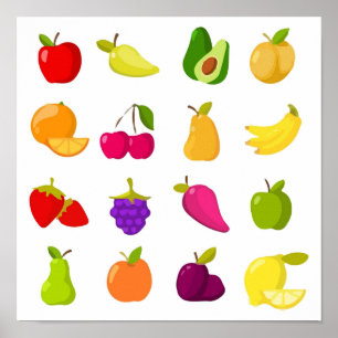 Poster Collecte de clipart vectorielle vectorielle de fru