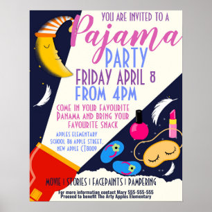 Poster Collecte de fonds de l'école PaJama flyer et affic