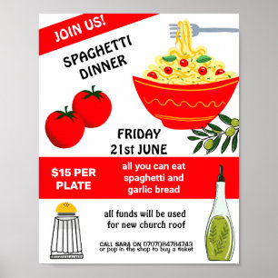Poster Collecte de fonds pour le spaghetti spag bowl