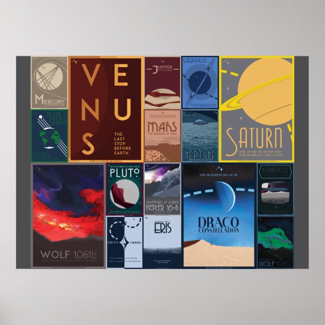Poster Collection d'affiches de voyages spatiaux (Devant)