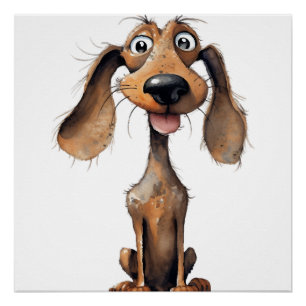 Poster Collection d'art de race de chien de dessin animé
