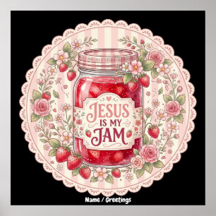 Poster Collection d'art floral Vintage Strawberry Faith
