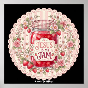 Poster Collection d'art floral Vintage Strawberry Faith