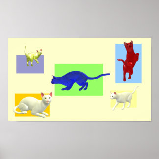 Poster Collection de chats Abstraits