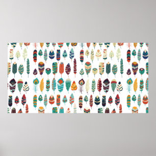 Poster Collection de dessins ethniques tribaux vintages d