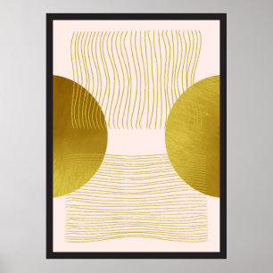 Poster Collection de formes dorées