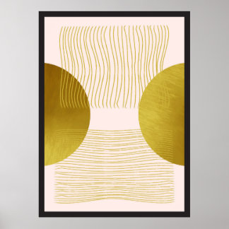 Poster Collection de formes dorées