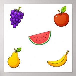 Poster Collection de fruits