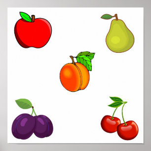 Poster Collection de fruits