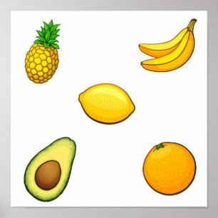 Poster Collection de fruits