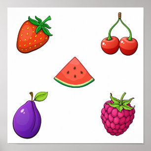 Poster Collection de fruits