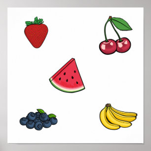 Poster Collection de fruits