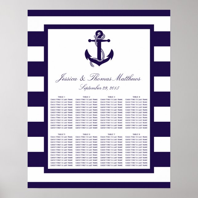 Poster Collection de Mariages de la marine d'Ancres nauti (Devant)