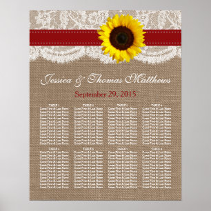 Poster Collection de Mariages de tournesol rustique - Rou