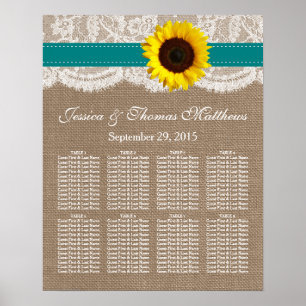 Poster Collection de Mariages de tournesol rustique - Tur